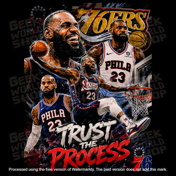 LeBron James Philadelphia 76ers Comic Book T-Shirt