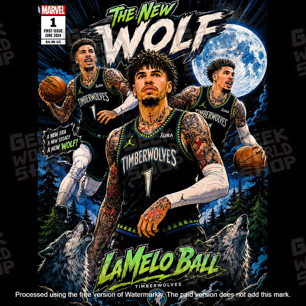 "The New Wolf" LaMelo Ball Minnesota Timberwolves Fantasy Comic T-Shirt