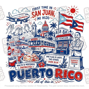 First Time in San Juan Puerto Rico Vintage Graphic Tee