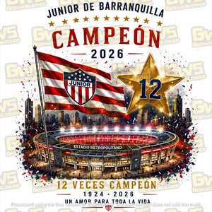 Junior de Barranquilla 12 Veces Campeon 2026 Vintage bootleg T-Shirt