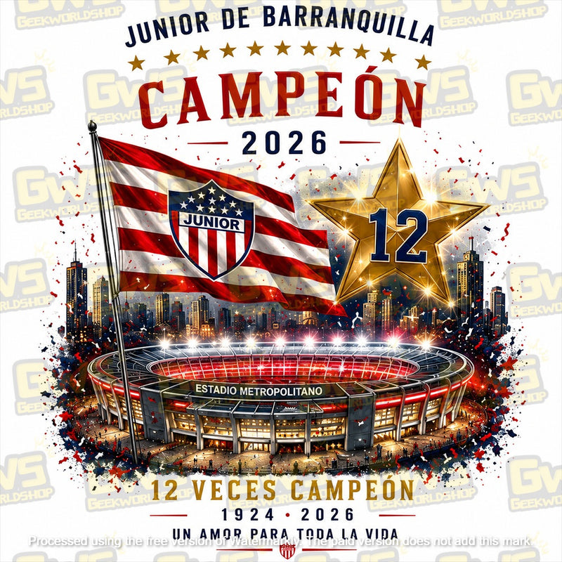 Junior de Barranquilla 12 Veces Campeon 2026 Vintage bootleg T-Shirt