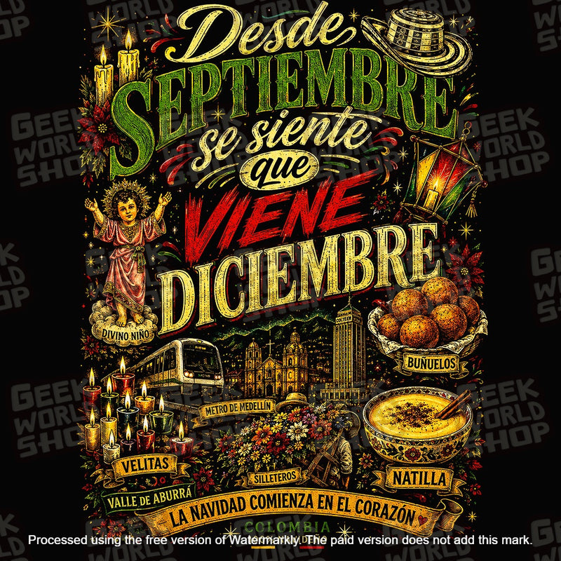 Desde Septiembre se Siente que Viene Diciembre – Premium Vintage Bootleg T-shirt