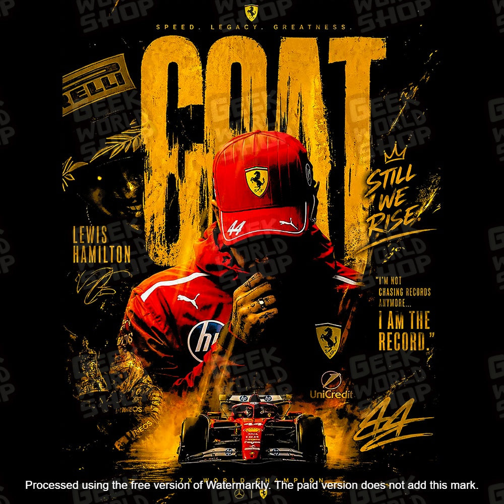 Lewis Hamilton GOAT Ferrari Legacy Graphic T Shirt