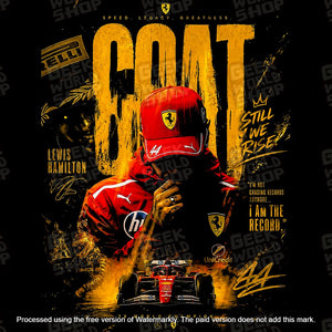 Lewis Hamilton GOAT Ferrari Legacy Graphic T Shirt