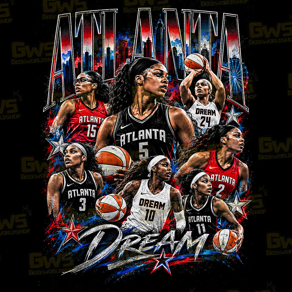 Atlanta Dream Basketball Graphic T-Shirt – Urban Streetwear Player Collage