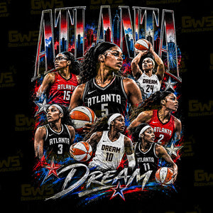 Atlanta Dream Basketball Graphic T-Shirt – Urban Streetwear Player Collage