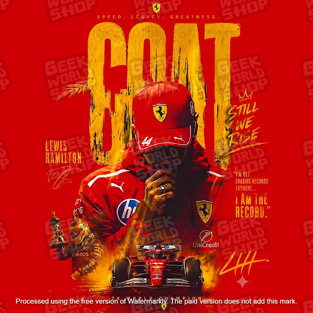 Lewis Hamilton GOAT Ferrari Legacy Graphic T Shirt