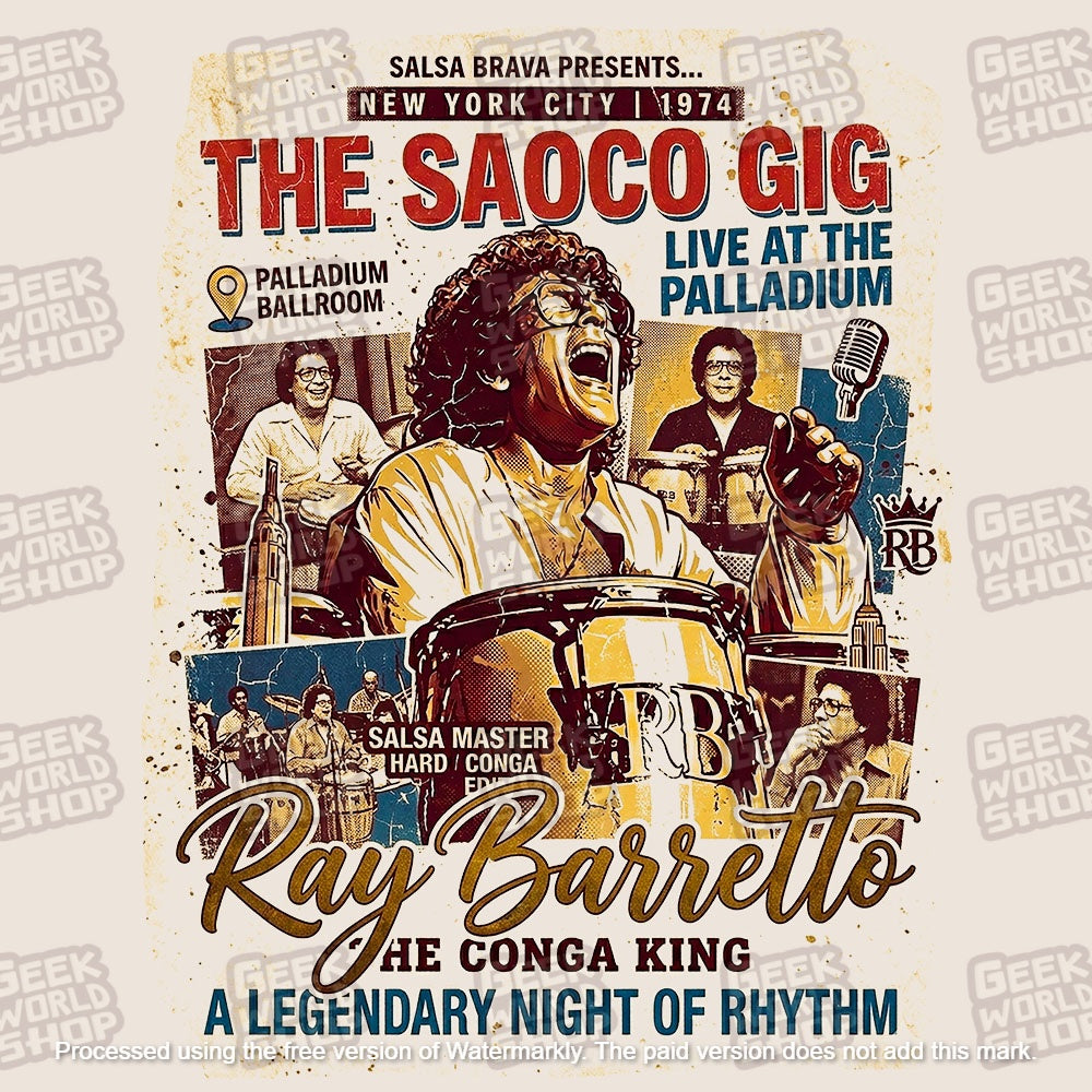Ray Barretto The Conga King T-Shirt | Vintage Salsa Poster T Shirt