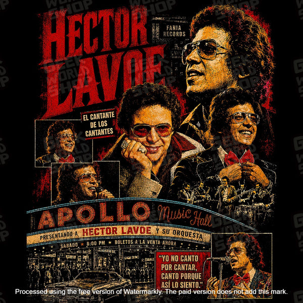 Vintage Héctor Lavoe Apollo Music Hall Concert Graphic T-Shirt